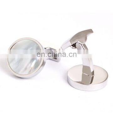 High Quality White Stone Round Cufflinks photo-4