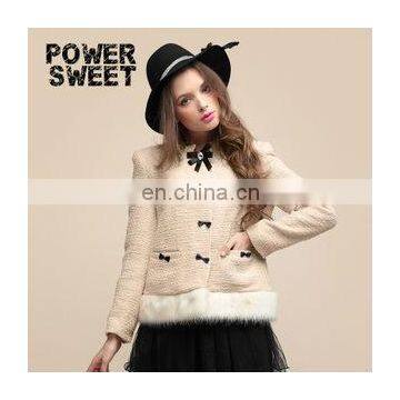 Sweet Princess Bowknot Short Fur Coat Latest Design