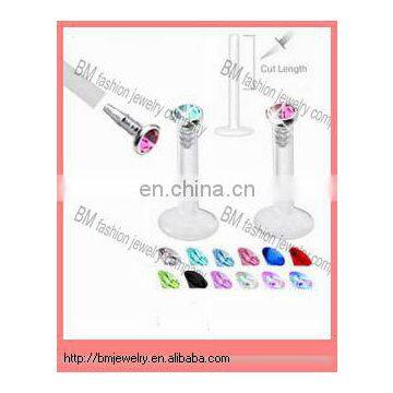 Hot wholesale clear cheap lip rings crystal body piecing jewelry