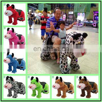 HI HappyIsland Plush Motorized Plush Ride Animal Scooters