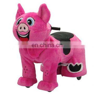 HI CE new arrival electric ride on animal for kids,funny pig animal ride on wheel for mall