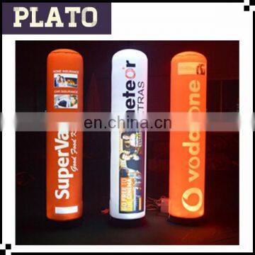 Logo printing inflatable led column/outdoor advertising inflatable lighted column