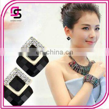 black glod square hot style elegant earrings