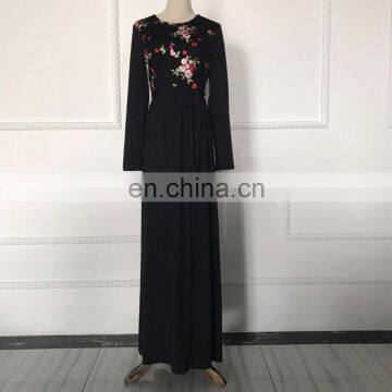 Wholesale Cheap embroidery flower and jessery islamic clothing dubai abaya