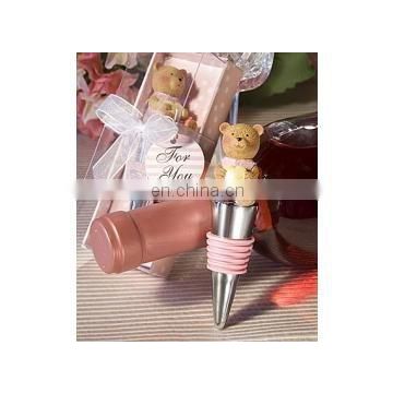 Precious Pink Teddy Bear Design Wine Bottle Stoppers