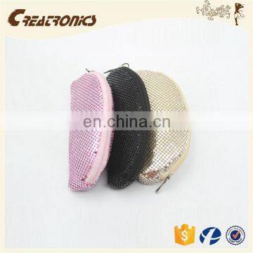 CR Low MOQ requirements shining aluminum surface colorful zipper top sales fancy mini purse wallet