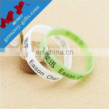 NBA style cheap custom bracelet rubber bracelet glow in the dark