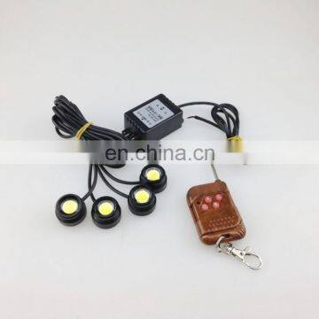 super brightness 4x3W eagle eye strobe light 4pcs/set with remote controller