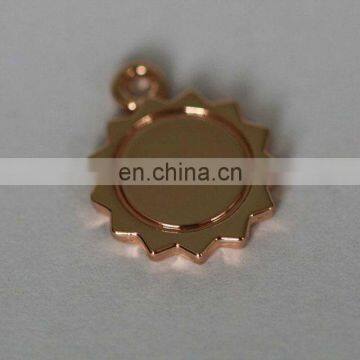 Fashional custom metal trims bra ornament/ gold metal small label for clothing