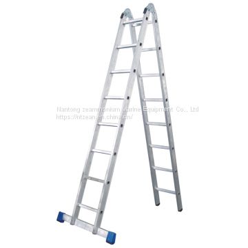 High grade aluminum alloy folding double side ladder ao31-203 gold anchor small double side ladder