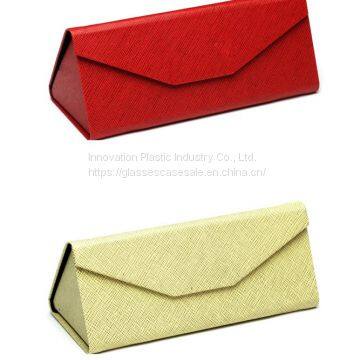 Fashionable Folding Sunglasses Case; Simple and Vintage Triangle Sunglasses Holder photo-2
