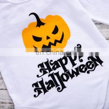 2018 Wholesale Letter Print Bodysuit Tops Pumpkin Pants Suit Newborn Baby Clothes Set Baby Halloween Set