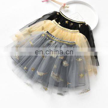 2020 spring and summer embroidered sequin feathers tutu skirt girls children skirt wholesale