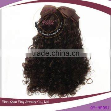 very nice bow chocolate color ponytail natural tight curly hair extensions