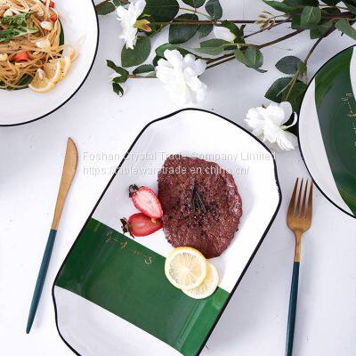 Dark Green Bone China Tableware Set photo-2