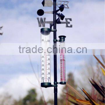 Plastic garden weather station with rain gauge