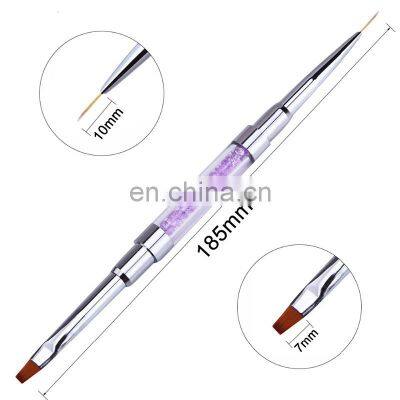 Private Label Two Sides 3D DIY Drawing Nail Pen Dual End Flat Liner Nail Art Painting Brush