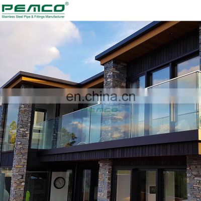 Modern Design Easy Installation Aluminum Base Railing Frameless Balcony Glass Balustrade System