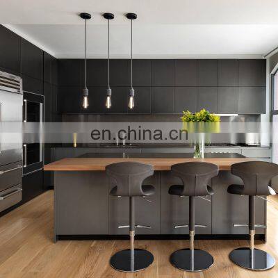 Custom Kitchen Cupboard Black Matte Kitchen Cabinets With Kitchen Island