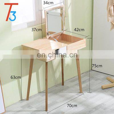 Modern Cheap Makeup Table With Mirror Natural Color Dressing Table photo-3