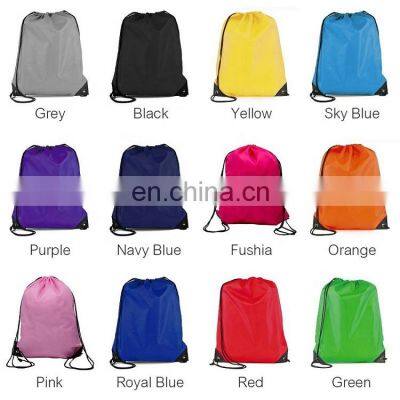 Eco Friendly Recyclable Drawstring Backpack 210D Polyester Gym Drawstring Bag with Custom Logo