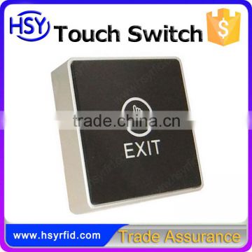 Finger touch door release button switch with LED