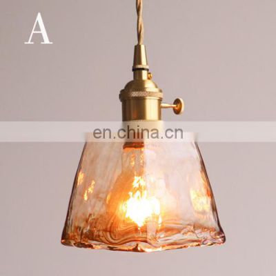 Minimalist Glass LED Chandelier Lighting Personality Decoration Hanging Creative Brass Glass LED Pendant Lamp