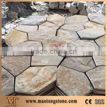 Cultural Rusty Slate Stone Flagstone Interior Floor Tile
