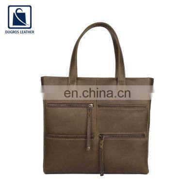 Indian Manufacturer of Premium Quality Hot Selling Zipper Closure Type Women Genuine Leather Handbag for Bulk Purchase