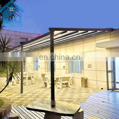 Modern Outdoor Folding Patio PVC Extendable Motorized Louver Roof Pergola