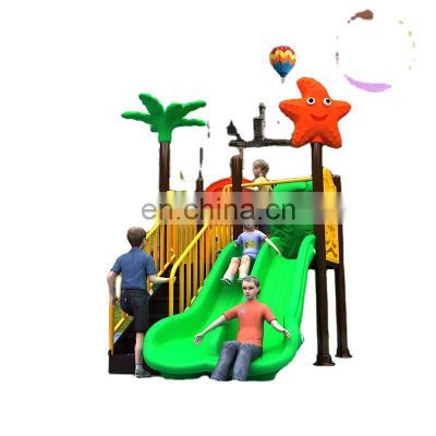 Kids slides outdoor plastic playground equipment swing and slide set