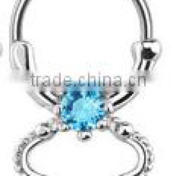 CZ septum clicker nose piercing Body Jewelry