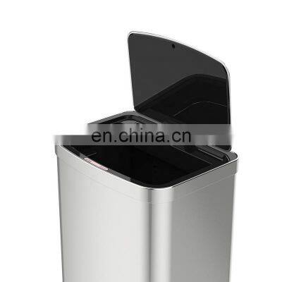 SUS410 50L Waste Garbage Kitchen Sensor Rubbish Sanitary Bins Street Smart Trash Can