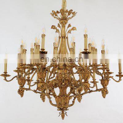 Luxury French Pendant Light Brass Pendant Lamp Gold Chandelier Candle Chandeliers Antique Brass Light photo-2