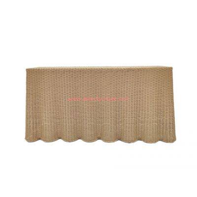 Natural Wicker Console Tables Vintage Sculptural PE Rattan Ottoman or Coffee Table photo-3