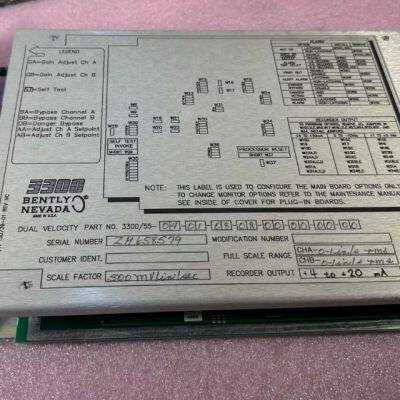 Bently Nevada 3300/55-04-01-08-08-00-00-00-00 Dual Velocity Monitor Module