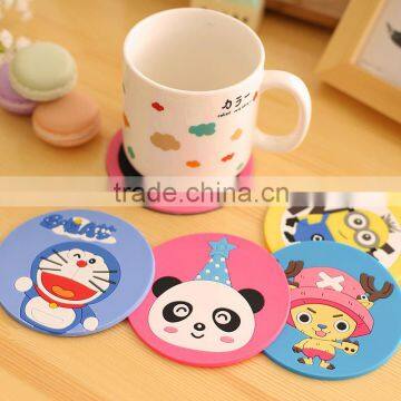 Promotional table cup pad/mat,design custom silicone cup mat,cartoon cute silicone cup coaster