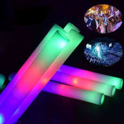 Custom Party Supplies 3 Modes Multi Color Flashing LED Light up Foam Sticks Foam Glow Stick
