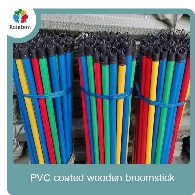 Colorful PVC Household Goods Coated Broom Handle and Escobar Stick Wood Eucalyptus Tree House Mop