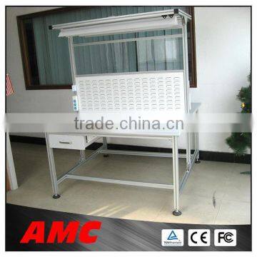 Heavy duty worktable with back and cabinet workbench