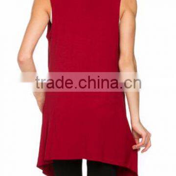 2015 Fashion Plus Size Solid Color Sleeveless Knit Waistcoat Cardigan Jacket Women's Clothing Coats photo-4