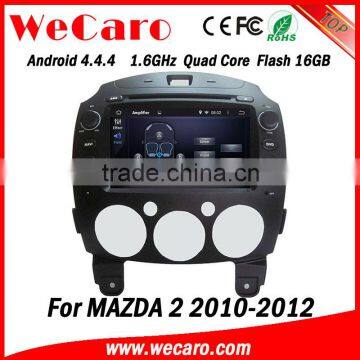 Wecaro Android 4.4.4 navigation system 8" touch screen 2 din car dvd gps for mazda 2 WIFI 3G mirror link 2010-2012