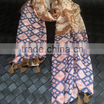 Ink Painting Print Design Large Long Cotton Pashmina Scarf Women Hijab Quality Choice photo-2