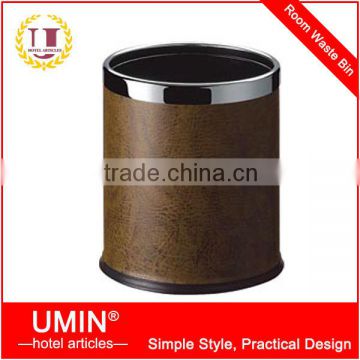 Waste Paper Bin with Imitation Leather Cover