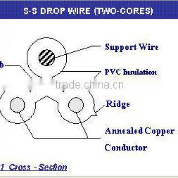 2 cores Drop wire with stranded steel messenger