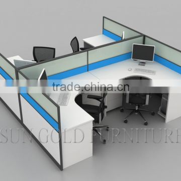 Upscale 4 Seater Office Wall Modular Wood Partition (SZ-WS803)