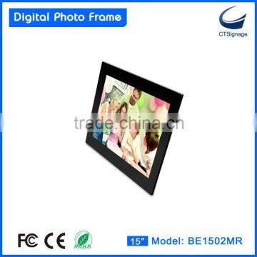 15 inch digital photo frame BE1501MR support photo/ music/video playback