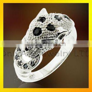 Top quality big stone animal cz ring 925 sterling silver ring