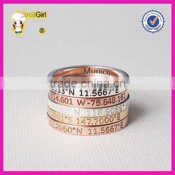 Coordinates Ring Latitude Longitude Ring Personalized Latitude Longitude Jewelry Location Ring