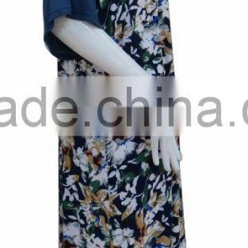 100% Rayon Simple Styling Traditional Print Muslim Abaya With Embroidery photo-4